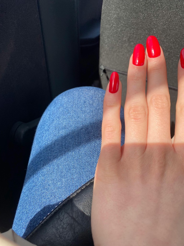 Bold red nails